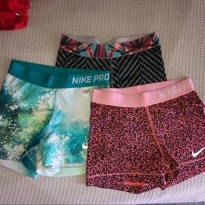 Nike Pro Spandex Shorts Set or 3 Size Small